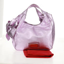 VALENTINO Hand Bag Leather Pink Gold Auth bs31839-12