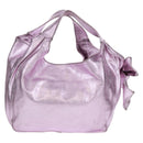 VALENTINO Hand Bag Leather Pink Gold Auth bs31839-3