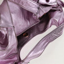 VALENTINO Hand Bag Leather Pink Gold Auth bs31839-7