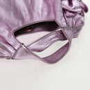 VALENTINO Hand Bag Leather Pink Gold Auth bs31839-8