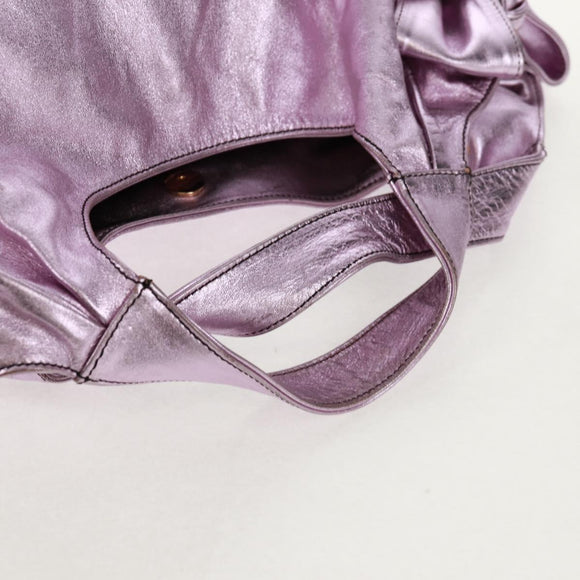 VALENTINO Hand Bag Leather Pink Gold Auth bs31839