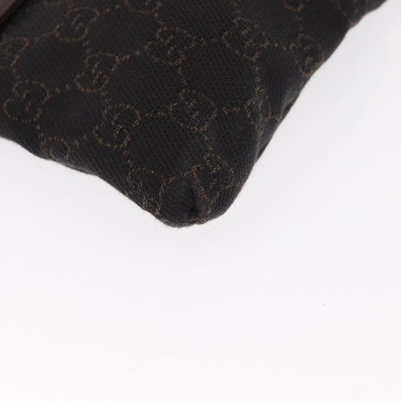 GUCCI GG Canvas Waist Bag Black Silver 28566 Auth bs31844