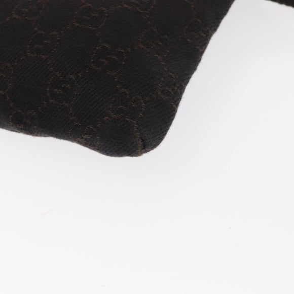 GUCCI GG Canvas Waist Bag Black Silver 28566 Auth bs31844