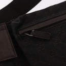 GUCCI GG Canvas Waist Bag Black Silver 28566 Auth bs31844-15