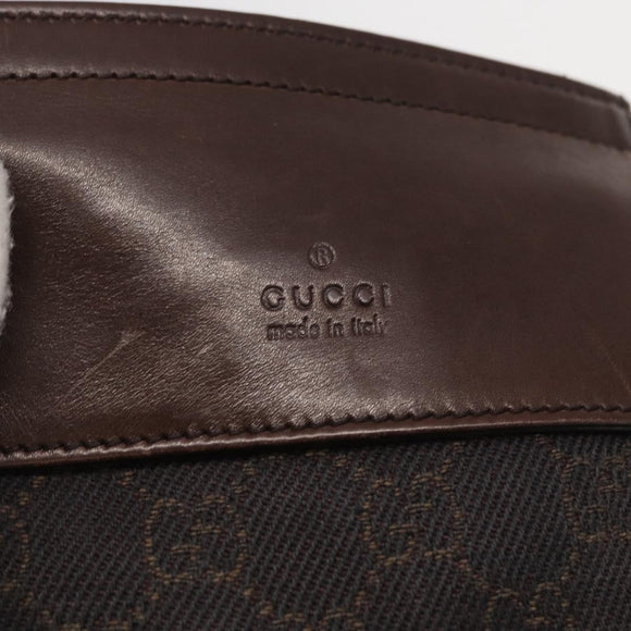 GUCCI GG Canvas Waist Bag Black Silver 28566 Auth bs31844