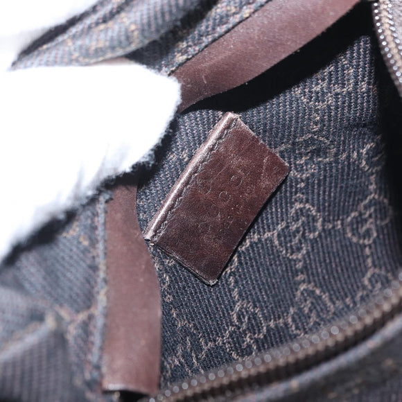 GUCCI GG Canvas Waist Bag Black Silver 28566 Auth bs31844