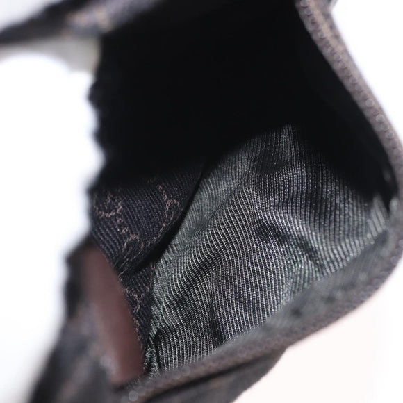 GUCCI GG Canvas Waist Bag Black Silver 28566 Auth bs31844