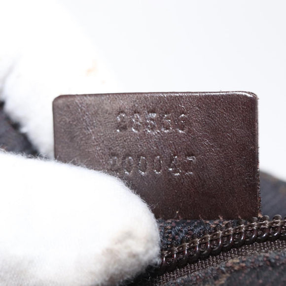 GUCCI GG Canvas Waist Bag Black Silver 28566 Auth bs31844