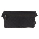 GUCCI GG Canvas Waist Bag Black Silver 28566 Auth bs31844-3