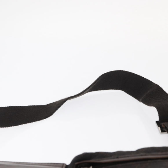 GUCCI GG Canvas Waist Bag Black Silver 28566 Auth bs31844