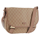 GUCCI GG Supreme Shoulder Bag PVC Pink Gold 201732 Auth bs31845-1