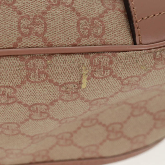GUCCI GG Supreme Shoulder Bag PVC Pink Gold 201732 Auth bs31845