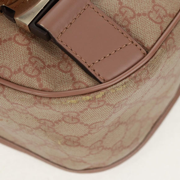 GUCCI GG Supreme Shoulder Bag PVC Pink Gold 201732 Auth bs31845
