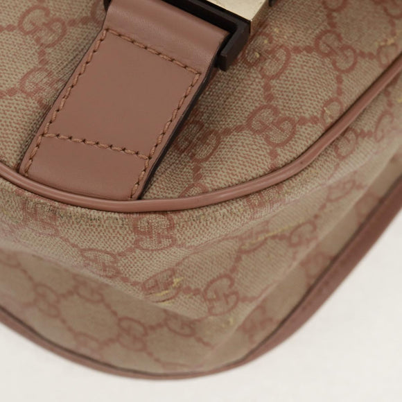 GUCCI GG Supreme Shoulder Bag PVC Pink Gold 201732 Auth bs31845