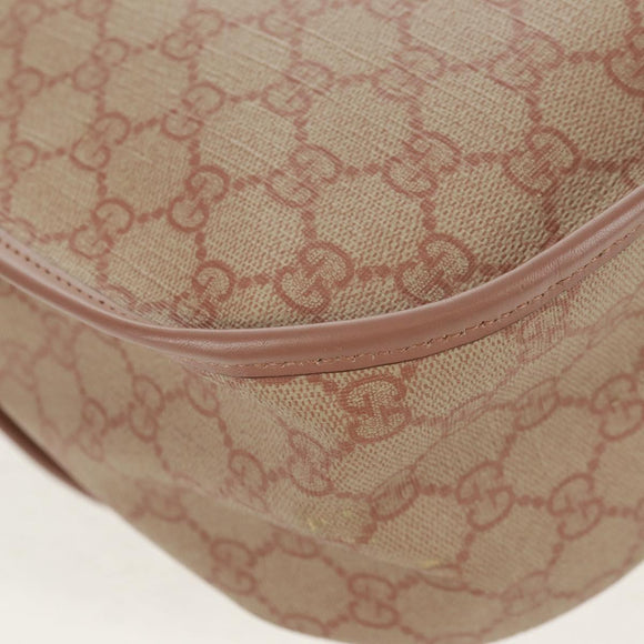 GUCCI GG Supreme Shoulder Bag PVC Pink Gold 201732 Auth bs31845