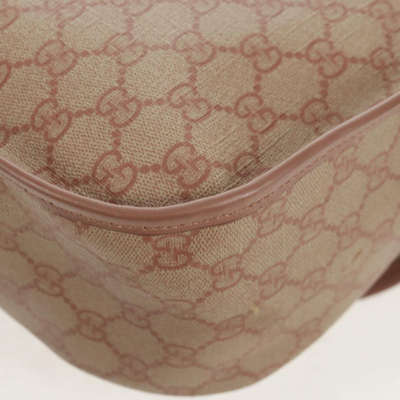 GUCCI GG Supreme Shoulder Bag PVC Pink Gold 201732 Auth bs31845