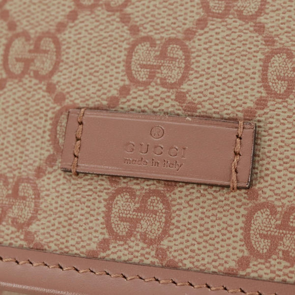 GUCCI GG Supreme Shoulder Bag PVC Pink Gold 201732 Auth bs31845