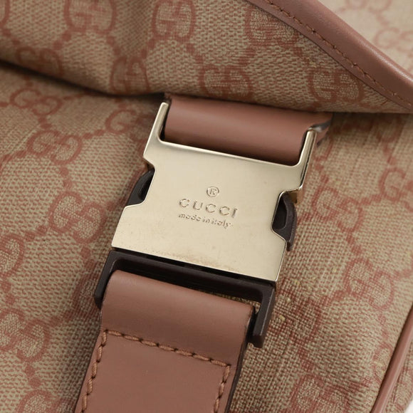 GUCCI GG Supreme Shoulder Bag PVC Pink Gold 201732 Auth bs31845