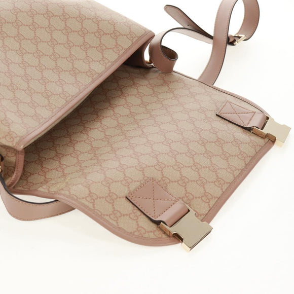 GUCCI GG Supreme Shoulder Bag PVC Pink Gold 201732 Auth bs31845
