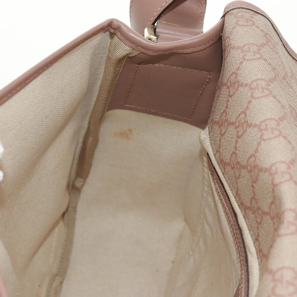 GUCCI GG Supreme Shoulder Bag PVC Pink Gold 201732 Auth bs31845