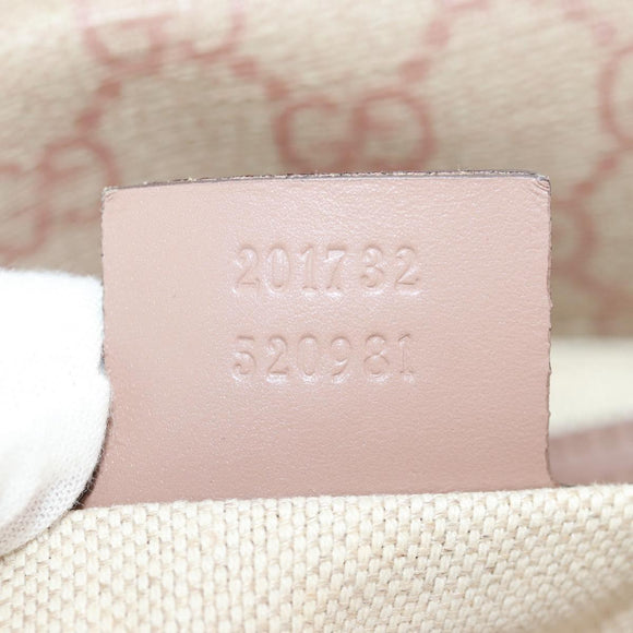 GUCCI GG Supreme Shoulder Bag PVC Pink Gold 201732 Auth bs31845