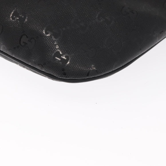GUCCI GG Canvas GG Implementation Body Bag PVC Black Silver 211110 Auth bs31846