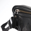 GUCCI GG Canvas GG Implementation Body Bag PVC Black Silver 211110 Auth bs31846-9