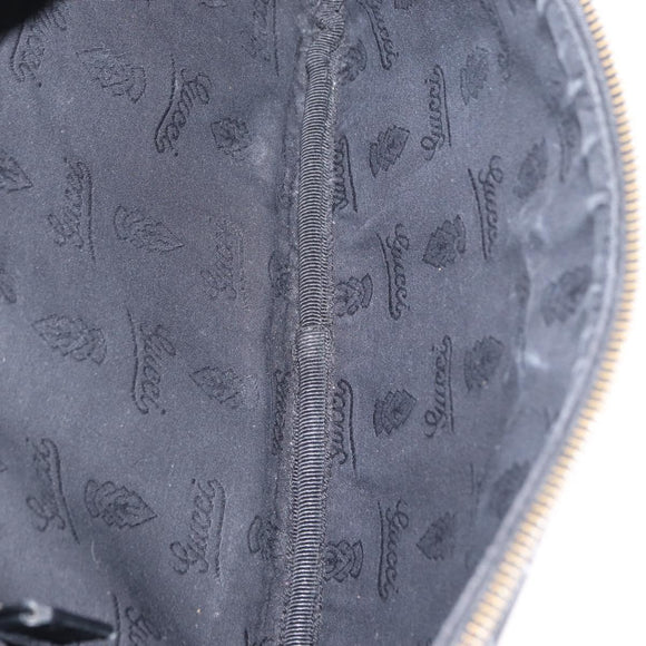 GUCCI GG Canvas GG Implementation Body Bag PVC Black Silver 211110 Auth bs31846