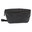 GUCCI GG Canvas GG Implementation Body Bag PVC Black Silver 211110 Auth bs31846-1