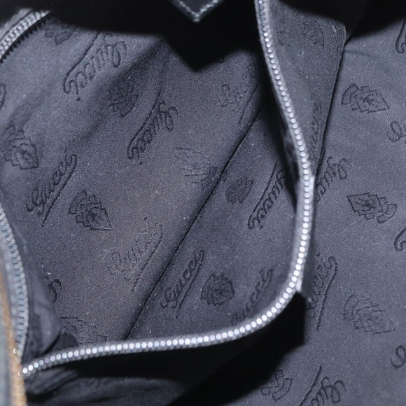 GUCCI GG Canvas GG Implementation Body Bag PVC Black Silver 211110 Auth bs31846