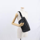 GUCCI GG Canvas GG Implementation Body Bag PVC Black Silver 211110 Auth bs31846-24