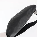 GUCCI GG Canvas GG Implementation Body Bag PVC Black Silver 211110 Auth bs31846-6