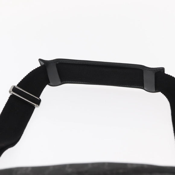 GUCCI GG Canvas GG Implementation Body Bag PVC Black Silver 211110 Auth bs31846