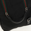 GUCCI Boston Bag Nylon Black Silver 122324 Auth bs31848-18
