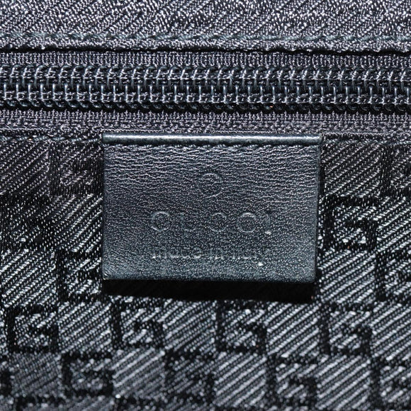 GUCCI Boston Bag Nylon Black Silver 122324 Auth bs31848