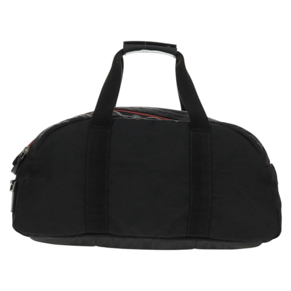 GUCCI Boston Bag Nylon Black Silver 122324 Auth bs31848