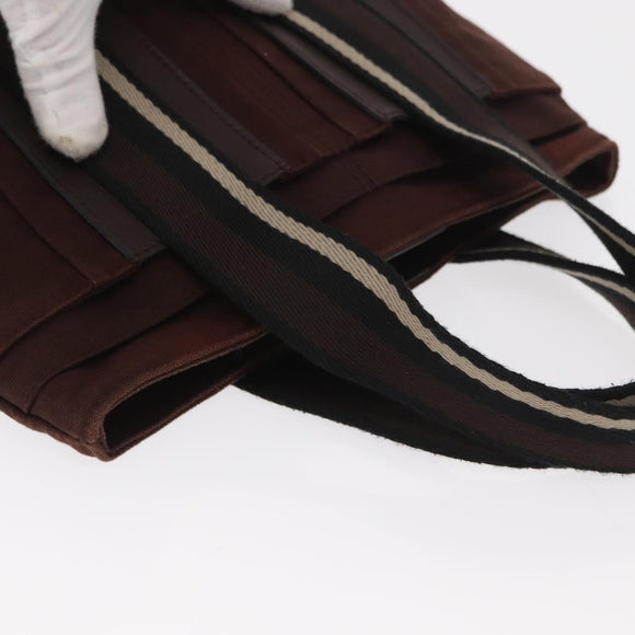 HERMES Toroca Horizontal PM Hand Bag Canvas Brown Auth bs31853