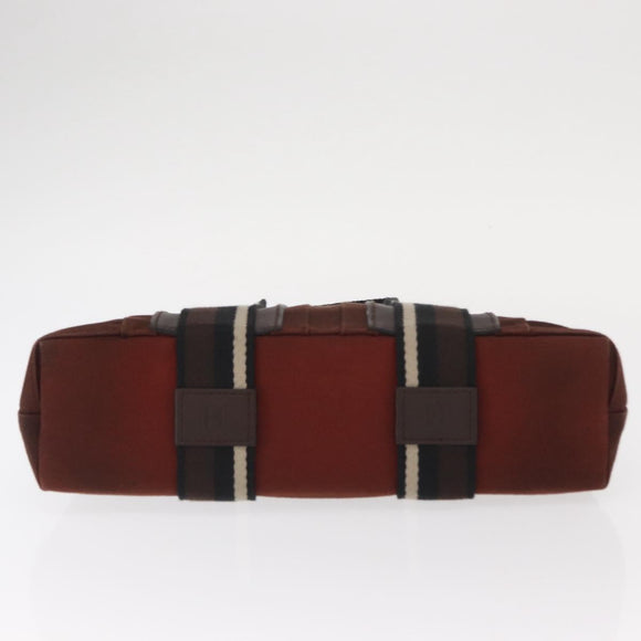HERMES Toroca Horizontal PM Hand Bag Canvas Brown Auth bs31853