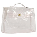 HERMES Vinyl Kelly Hand Bag Vinyl Clear Auth bs31854-1