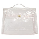 HERMES Vinyl Kelly Hand Bag Vinyl Clear Auth bs31854-2