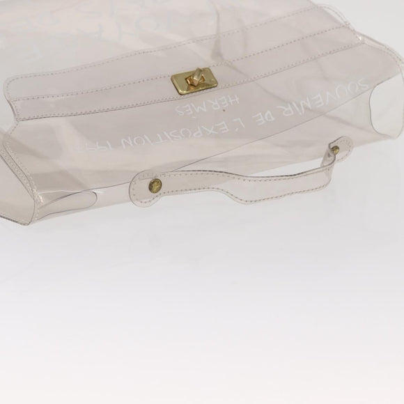 HERMES Vinyl Kelly Hand Bag Vinyl Clear Auth bs31854