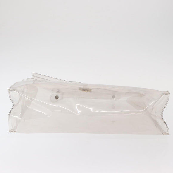 HERMES Vinyl Kelly Hand Bag Vinyl Clear Auth bs31854