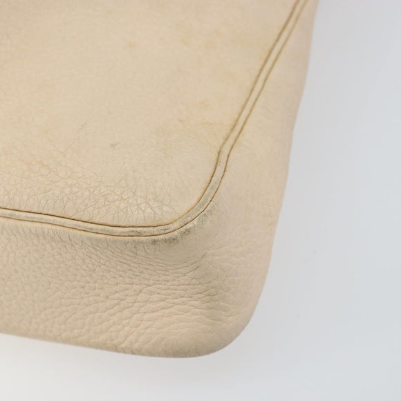 HERMES Masai GM Shoulder Bag Leather Beige Gold Auth bs31855