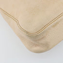 HERMES Masai GM Shoulder Bag Leather Beige Gold Auth bs31855-14