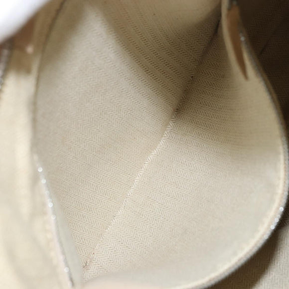 HERMES Masai GM Shoulder Bag Leather Beige Gold Auth bs31855