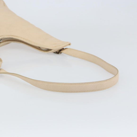 HERMES Masai GM Shoulder Bag Leather Beige Gold Auth bs31855