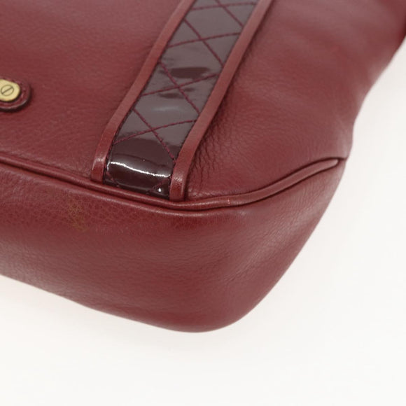 BURBERRY Shoulder Bag Leather Red Gold Auth bs31856