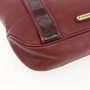 BURBERRY Shoulder Bag Leather Red Gold Auth bs31856-14