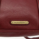 BURBERRY Shoulder Bag Leather Red Gold Auth bs31856-17