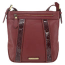 BURBERRY Shoulder Bag Leather Red Gold Auth bs31856-13